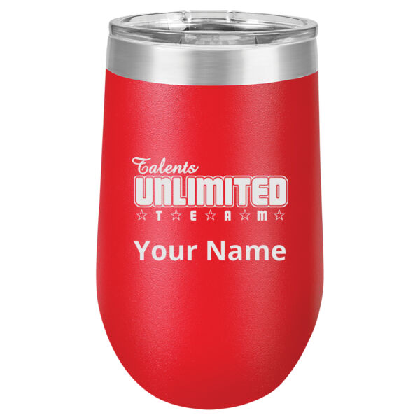 Talents Unlimited Engraved on a Polar Camel® - 16 oz. Vacuum Insulated Stemless Wine Tumbler with Lid Thumbnail